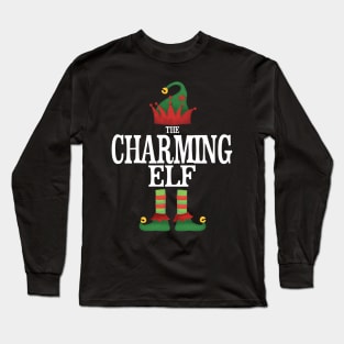 Charming Elf Matching Family Group Christmas Party Pajamas Long Sleeve T-Shirt